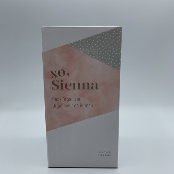 Desk Organizer with Drawers Pink and White NEW XO Sienna For Office Beauty Room - Picture 2 of 13